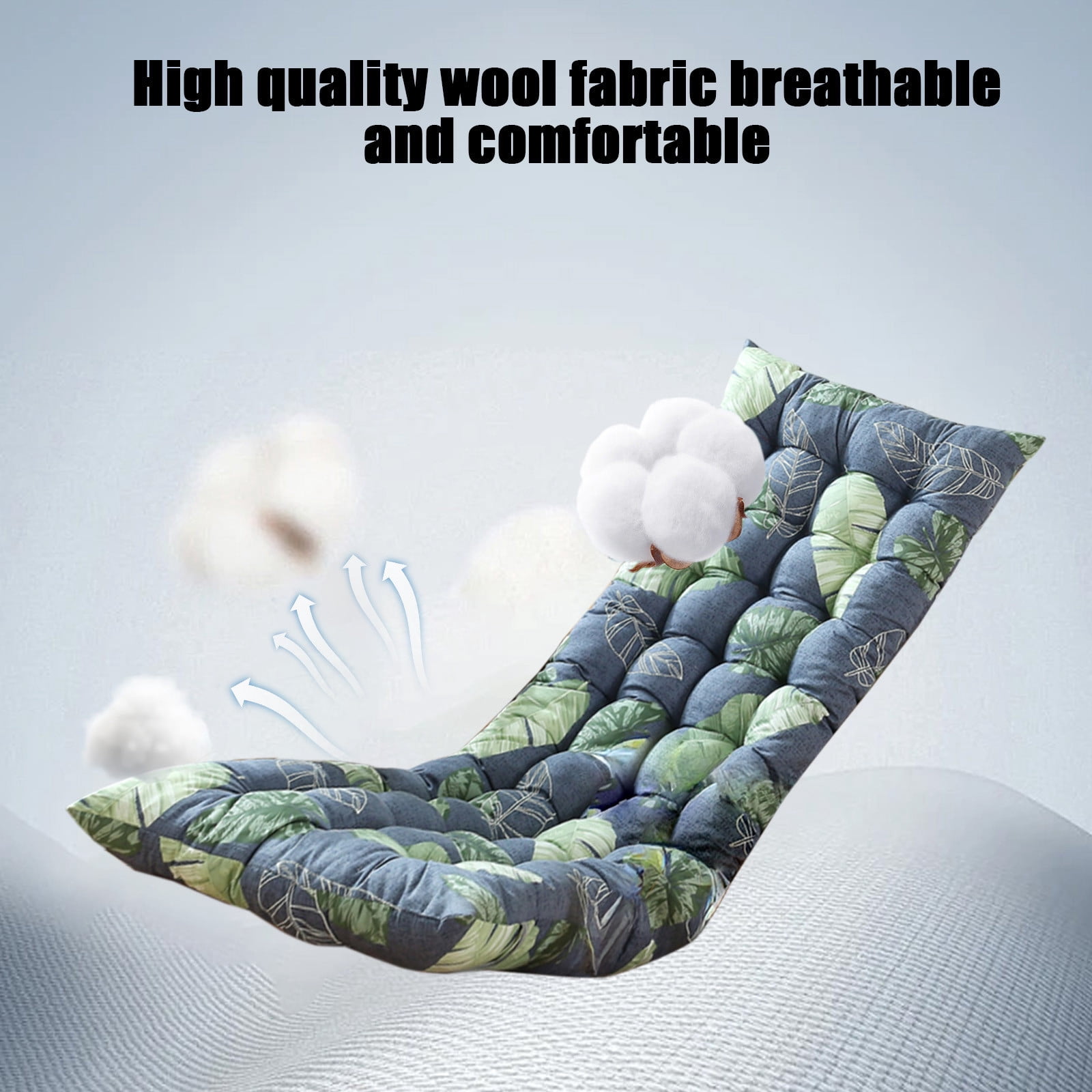Tunhigl Thickened Chair Cushion with Ties 19 x 47 in - Soft Supportive Seat Pad for Recliner, Rocking Chair, Office & Dining Chairs - Indoor Outdoor Cushion for Back Support, Home, Patio, Gifts