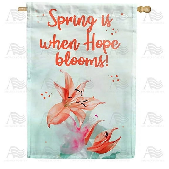 America Forever Spring is Here House Flag 28 x 40 inches Double Sided Vibrant, Colorful Flowers, Cherry Blossom, Summertime - Seasonal Yard Lawn Outdoor Decorative Floral House Flag