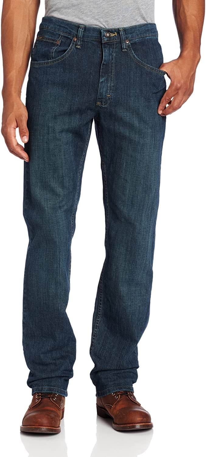 Mens Jeans Dark 36x34 Classic Fit Straight Leg Stretch 36 - Walmart.com