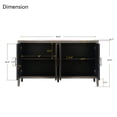 thumbnail image 5 of Gzxs Vintage Sideboard, Accent Storage Side Cabinet with 4 Decorated Doors, Dining Room Freestanding Kitchen Buffet Cupboard, Retro Old Style (Antique Brown), 5 of 9