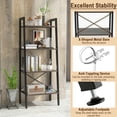 thumbnail image 4 of Resenkos Bookshelf,Shelf, Open Bookcase Book Shelf,Storage Shelf Unit Plant Stand,4-Tier Bookshelf with Metal Frame and Adjustable Foot Pads-Oak, 4 of 7