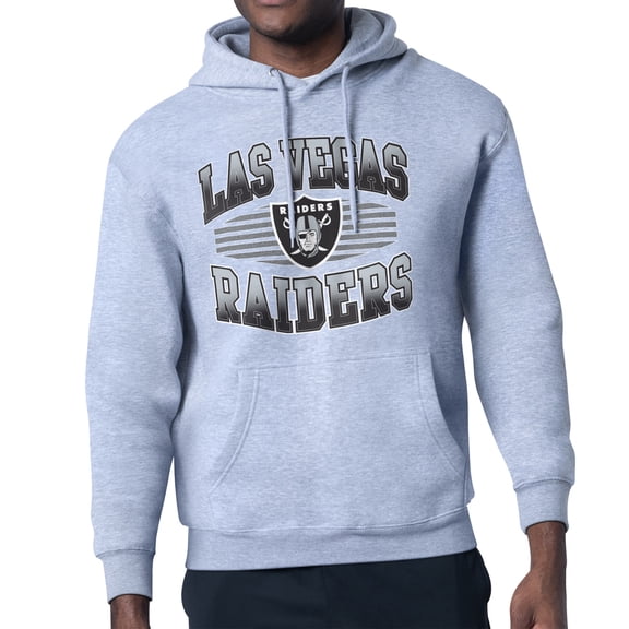 Men's Starter Heather Gray Las Vegas Raiders Team Grit Graphic Hoodie