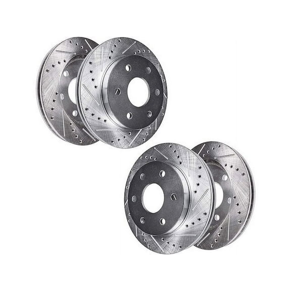 Front and Rear Brake Rotor Set - Compatible with 2007 - 2016 GMC Acadia 2008 2009 2010 2011 2012 2013 2014 2015