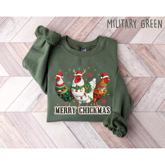 Merry Chickmas Shirt, Funny Chicken Sweatshirt, Chicken Shirt, Funny Christmas Sweatshirt, Christmas Farmer Sweatshirt, Gift for Christmas