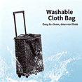 thumbnail image 6 of FTCBJJA Folding Shopping Trolley with Wheels, Waterproof Grocery Bag for Climbing Stairs with Handle, Large Capacity Double Layer Trolley, Black, 6 of 8