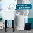 thumbnail image 4 of TEHILA Space Saver 16 Gallon White Utility Sink with Stainless Finish Faucet & Side-Sprayer, 4 of 9
