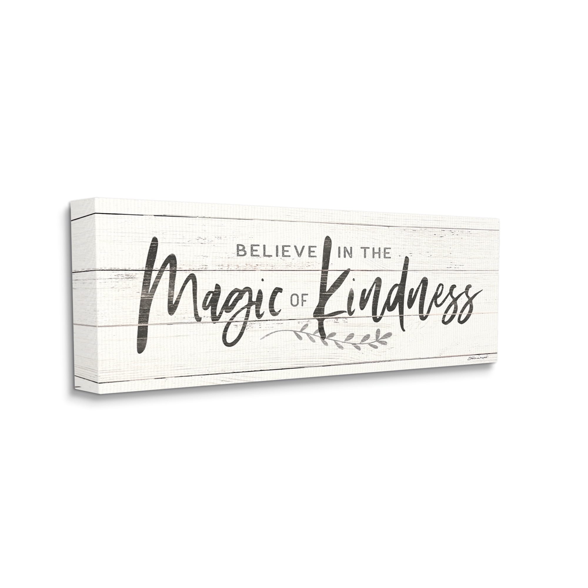 Stupell Industries Believe Magic of Kindness Phrase Country Planked Pattern, 30 x 13, Design by Stephanie Workman Marrott