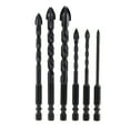 thumbnail image 1 of Yuedong Alloy Carbide Point Glass Drill Bit Set Cross With 4 Cutting Edges Durable Shank 6pcs Thread Toughness Strong Drills, 1 of 19