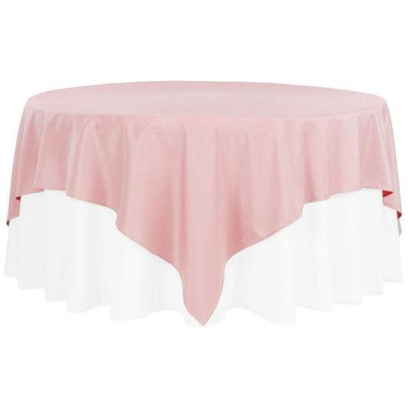 1 Pc, Polyester Square 90"X90" Overlay/Tablecloth - Dusty Rose/Mauve For Weddings, Trade Shows, Showrooms, Events