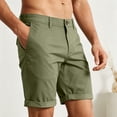 thumbnail image 6 of LEKWK Casual Shorts for Men Flat Front Chino Shorts with Belt Loops Button Closure Rolled Hem Relaxed Fit for Golf Travel Summer Everyday Wear Army Green XXL, 6 of 7