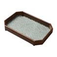 thumbnail image 4 of Bandejas de tocador de vidrio en relieve perfecl bandeja de servir Marrón oscuro poligonal, 4 of 8