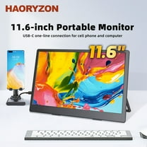 11.6 Inch Laptop External Display FHD 1366x768 Portable Wide Monitor IPS Second Screen with Dual-Speakers & Stand for Raspberry Pi Win11/10 Phone PS Switch