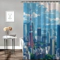thumbnail image 2 of Awypu Tokyo Skyline Makoto Shinkai Style for Bathroom Waterproof Shower Curtain Multiple Sizes White, 2 of 7