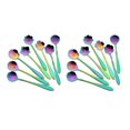 thumbnail image 1 of Juego de 16 cucharas con forma de flor, cuchara de té reutilizable de acero inoxidable 410, cuchara para revolver, cuchara de café (4,9 pulgadas, arcoíris), 1 of 7