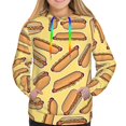 thumbnail image 3 of KLL Hot Dogs for Womens Pullover Hoodie with Pocket Hooded Long Sleeve Shirts Sweatshirt for Women-X-Large, 3 of 7