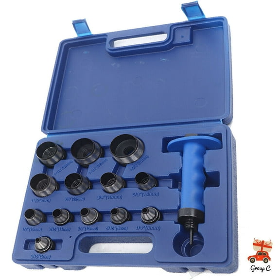14pcs Hollow Punch Tool Set Leather Kit Gasket Hole Rubber Cutter Cutting  Box