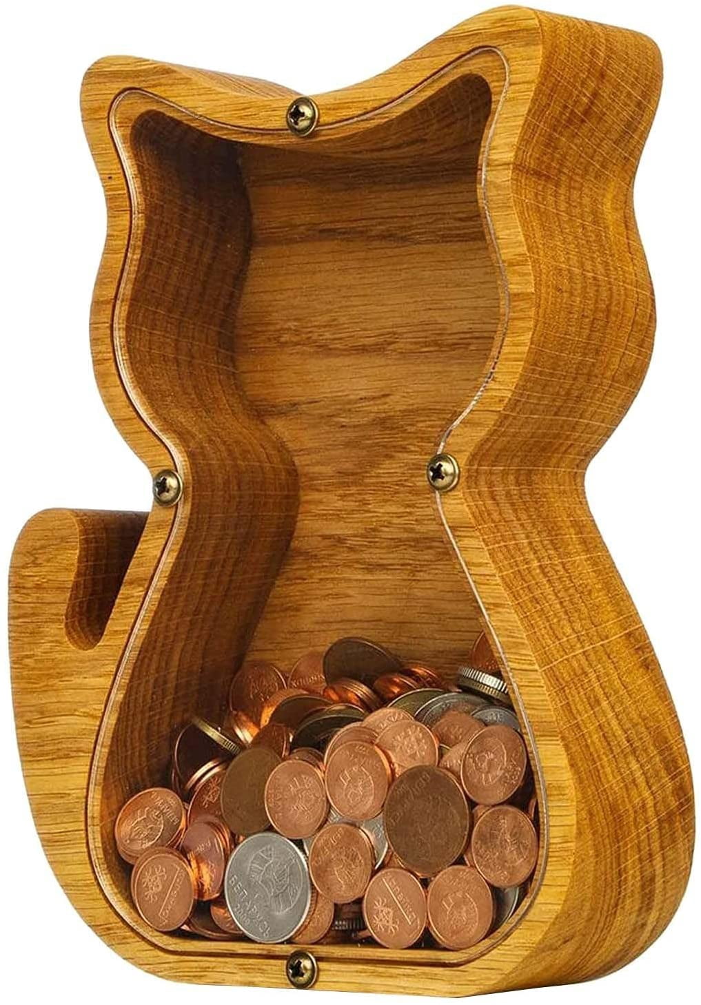 Personalized Letter Piggy Bank,Wooden Piggy Bank,Wooden Piggy Bank Animals Cash Box for Boys