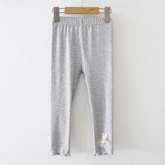 EQWLJWE Summer Save Clearance!Summer Capris for Girl Casual Capris Cartoon Rabbit Decorative Elastic Thin Girls' Capris 2-7 Years