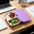 thumbnail image 6 of Leodye 1PCS Stainless Steel Bento Box with Silicone Leakproof Lid, Reusable Food Container, Meal Prep Lunch Box for office and Travel Carry - 5.51 x 3.34 x 1.37 in, 6 of 6