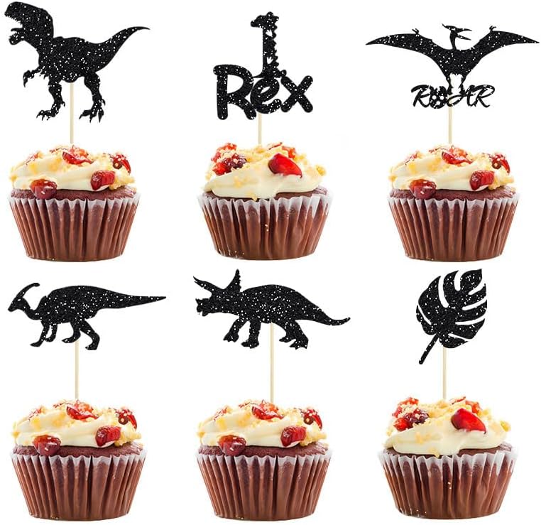 Décorations Gâteau Dinosaure 34 Pièces - Figurines PVC, Volcan, Arbres - Thème Jungle Pour Anniversaire Enfant