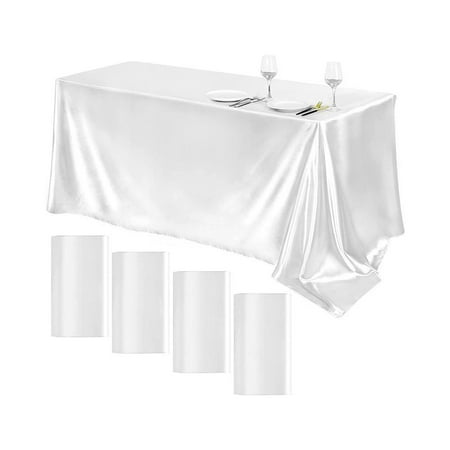 

MUMQAQ Satin Tablecloth Table Cover Cloth Wedding Rectangle Party Decor Banquet E2S3
