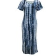Pvkarhg Womens Tie Dye Print Side Split Hem Maxi Dresses Sexy V Neck