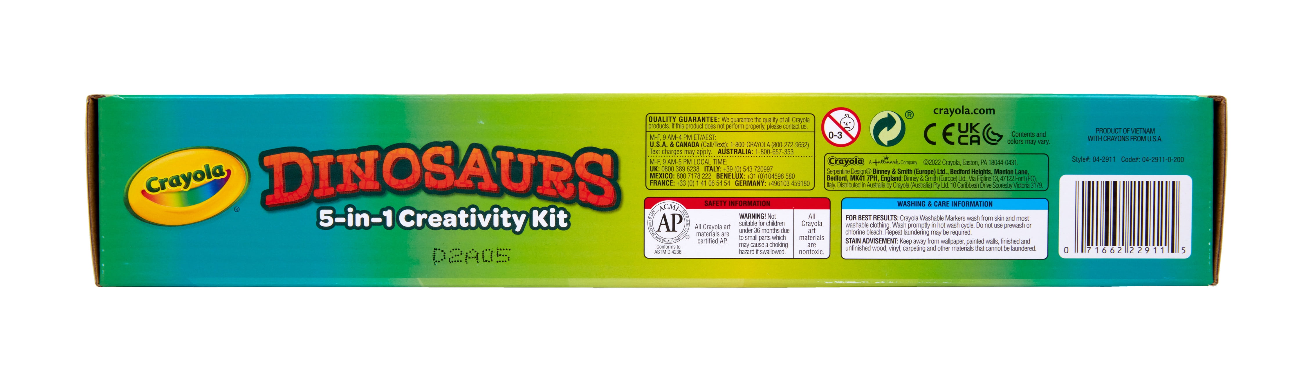 Crayola Dinosaur 5-in-1 Art Kit, Dino Coloring, Toys for Kids, Beginner Unisex Child, Ages 4+