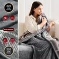 thumbnail image 4 of Heated Electric Blanket Queen Size - 84"x90" Flannel Heating Blanket with 10 Heating Levels & 5 Time Settings Over-Heat Protection（Grey）, 4 of 5