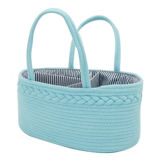 Baby Diaper Caddy Organizer Portable Cotton Rope Nursery Storage Basket Handbag