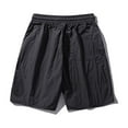 thumbnail image 3 of HOOMEUMY Men's Summer Shorts Quick Dry Sports Gym Beach Shorts with Pockets Lightweight Breathable Drawstring Elastic Waist Solid Color Running Workout Shorts Black 8, 3 of 3