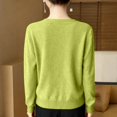 thumbnail image 5 of Women's Soft and Cozy Short-Length Sweater Jacket for Fall and Winter, Round Neck Design, Winter Clothes for Women,Light Green,S, 5 of 5