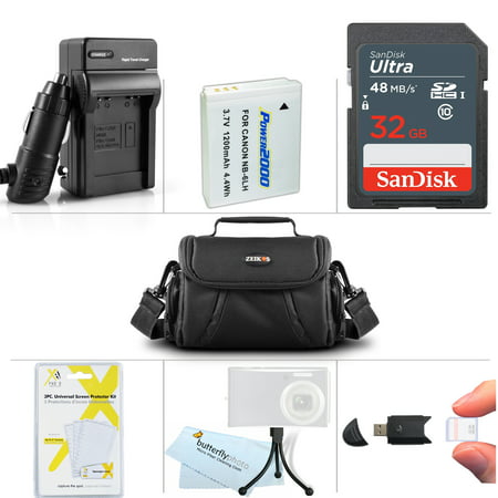 32GB Accessories Bundle Kit For Canon PowerShot SX530 HS, SX170 IS, SX520 HS, SX540 HS Digital Camera Includes 32GB High Speed SD Memory Card + Replacement NB-6L Battery + AC/DC Charger + Case + (Best Point And Shoot Camera For Macro Photography 2019)