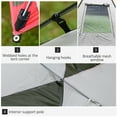 thumbnail image 3 of Tignapoo Auvent de Camping Vert Militaire et Beige avec Poteaux en Fibre de Verre - Imperméable, Résistant aux UV, Spacieux pour Activités Extérieures comme Pique-Niques, Pêche et Barbecues - 7.9 Pieds x 6.2 Pieds x 6.6 Pieds, 3 of 6