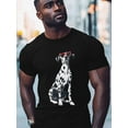thumbnail image 2 of Dalmatian Dog Men's T Shirts Love Sunglasses T-Shirt for Men Animal Crew Neck Tees Cotton Tops, Black, S, 2 of 7