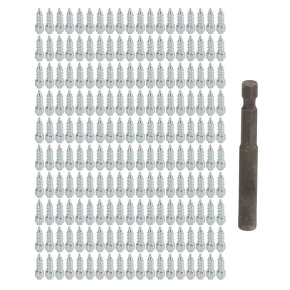 DEWIN 200PCS 4x12mm Neige Vis Goujons de Pneu Antidérapant Chute Pointes avec Manchon de Perceuse pour Vélo