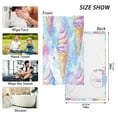 thumbnail image 6 of Yayeee 2 Pack Hand Towels for Bathroom 100% Cotton 16" x 28" Soft Absorbent Kitchen Towel, Watercolor Ice Cream Pattern, 6 of 7