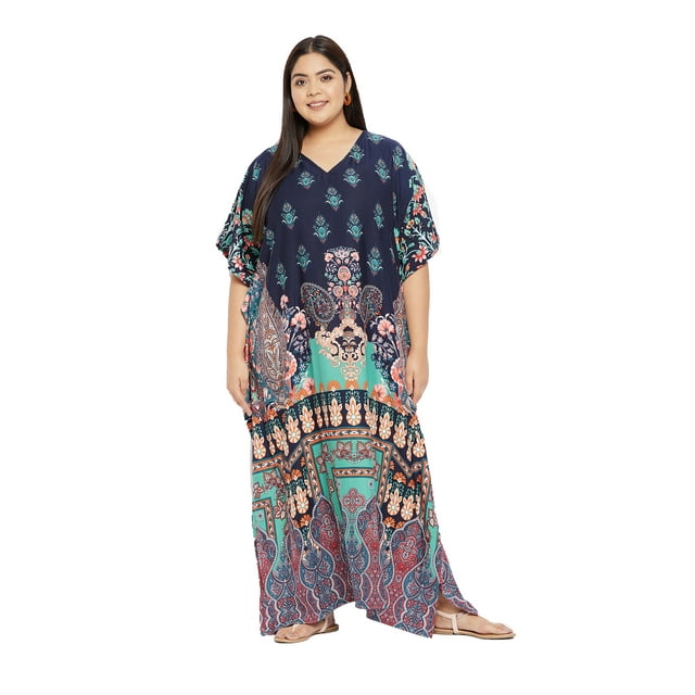 Caftans Longs pour Femmes Grande Taille Robe Caftan Robe de Soirée Fête Été Plage Robe d'Été Manches Kimono Longues Robes Décontractées en Ligne