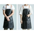 thumbnail image 6 of Aprons For Women With Pockets Heavy-duty PU Leather Aprons For Men With Pockets Nice For Barber Salon, Hair Stylist - Black, 6 of 6