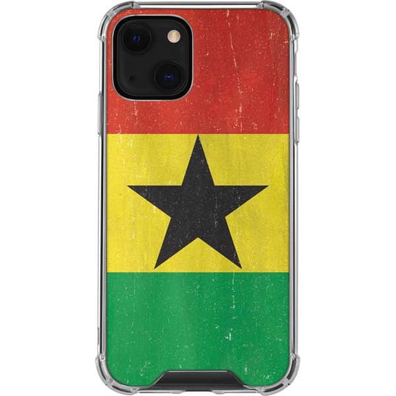 Skinit Countries of the World Ghana Flag Distressed iPhone 13 Mini Clear Case