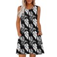 thumbnail image 1 of Ovzne Robes d'Été pour Femmes Robe Imprimée Sans Manches Col Rond Aguichant Élégante Boîte de Nuit Fête Tunique Mini Robes Décontractées Vacances Robe Imprimée Liquidation, 1 of 7