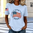 thumbnail image 4 of Qingpeng 4th of July Patriotic T Shirts for Women Summer Star Print Shirts Women's Independence Day Short Sleeve Casual Tee Tops, 4 of 6