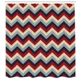 thumbnail image 3 of Ambesonne Chevron Shower Curtain, Retro Abstract Stripes, 69"Wx84"L, Pale Blue Navy Blue, 3 of 3
