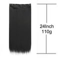 thumbnail image 3 of Synthetic 5-Clip One Piece Invisible Hair Extensions Long Straight 24Inch Heat Resistant Hairpiece for Women, 3 of 10