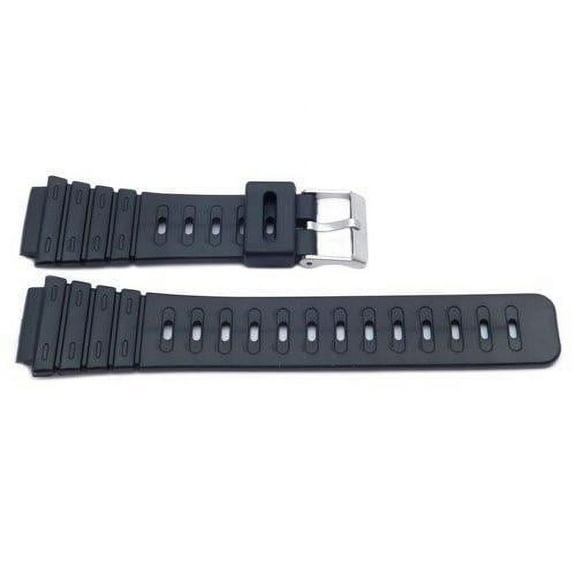 Black Casio Style PVC Sports 20mm Watch Strap