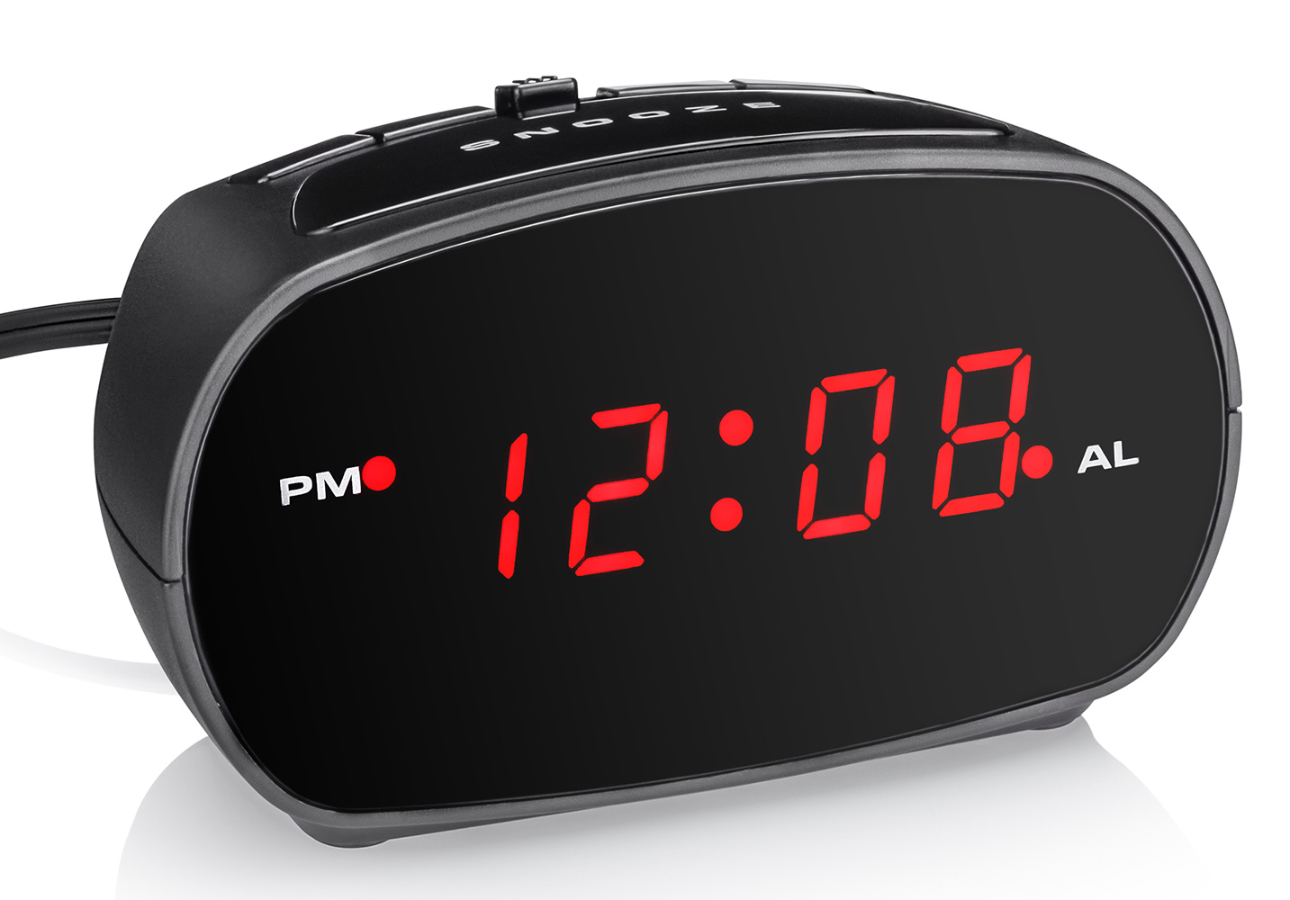 Westclox Digital 0.6" Red LED Display Electric Alarm Clock (Black