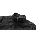 thumbnail image 3 of European and American size stand-up collar PU leather jacket retro men's jacket, 3 of 12