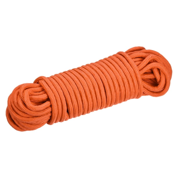 Polypropylene Rope Braid Cord 24M/78.8ft 3/8 Orange for Indoor
