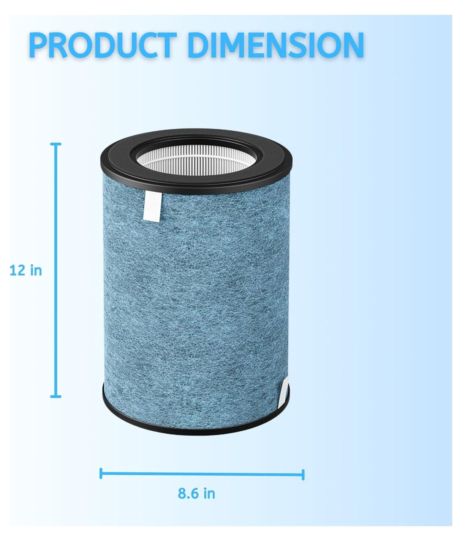 UA1450 HP202 HP302 HP301 HC502 HEPA Filter Replacement for MAX HP200 HP300 HC500 Series HE2FKBAS, HE2FKBASMB 3-in-1 True HEPA Activated Carbon 2 Packs