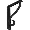 thumbnail image 1 of Ekena Millwork BKTM01X07X10SAS 1.5 x 7.5 x 10 Po. Support en Fer Forgé Simple - Support Central Simple Revêtu de Poudre, Noir, 1 of 1
