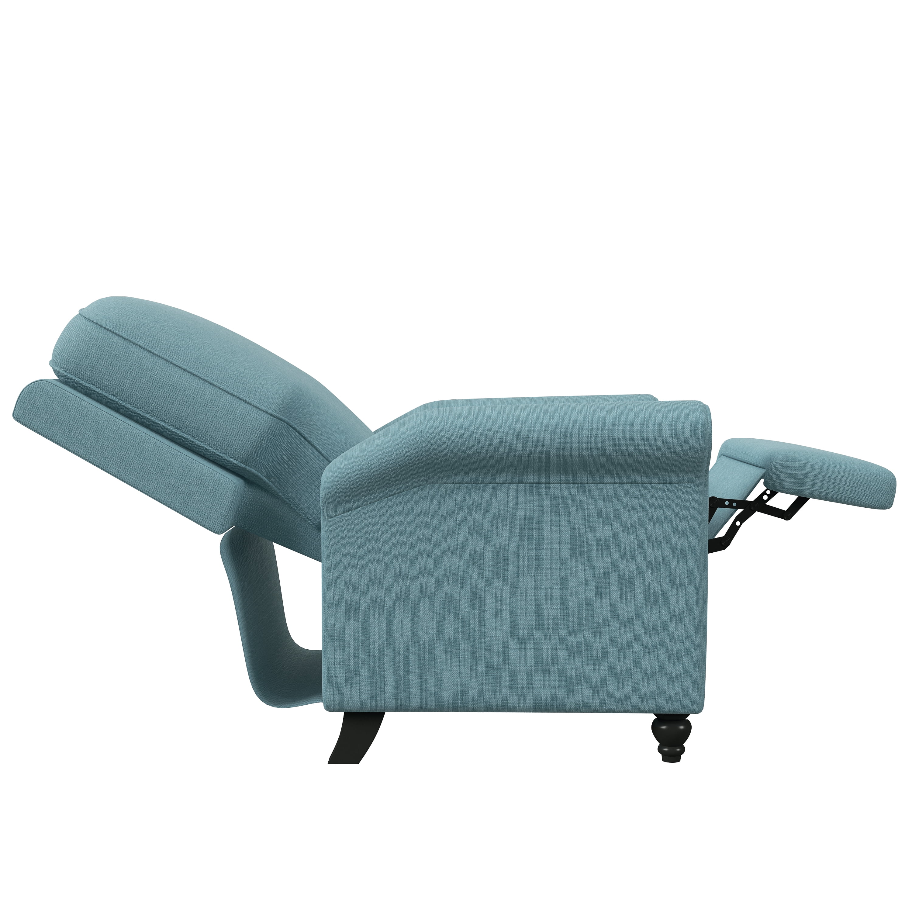 Homesvale Lincoln Push Back Recliner Chair, Sky Blue Linen-like Microfiber Fabric, Pocket Springs for Comfort
